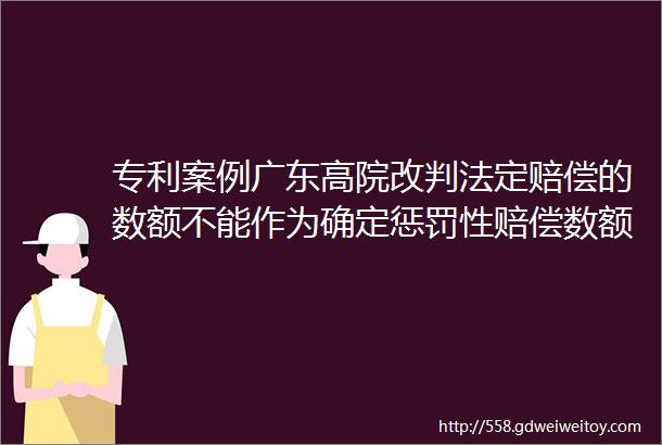 专利案例广东高院改判法定赔偿的数额不能作为确定惩罚性赔偿数额的计算基数